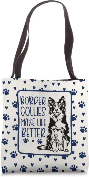 Border Collie Owner Dog Mom Tote Bag I Love My Border Collie Tote Bag