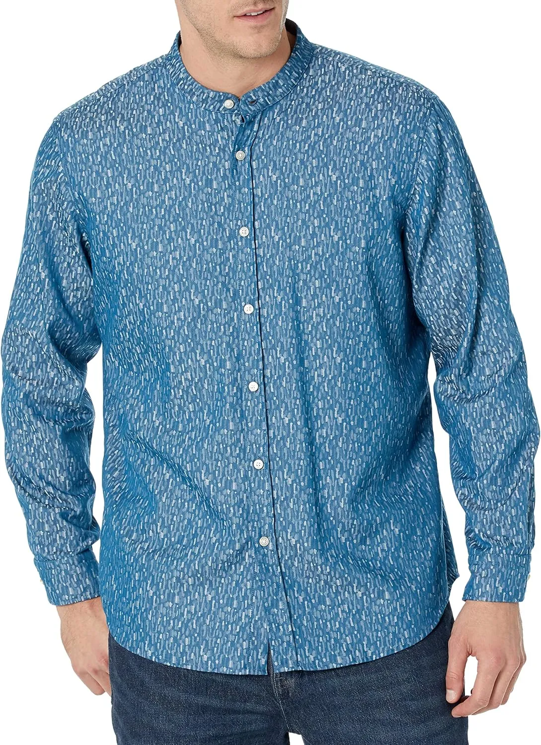 BOSS Men's Stand Up Collar Regular Fit Oxford Button Down Shirt
