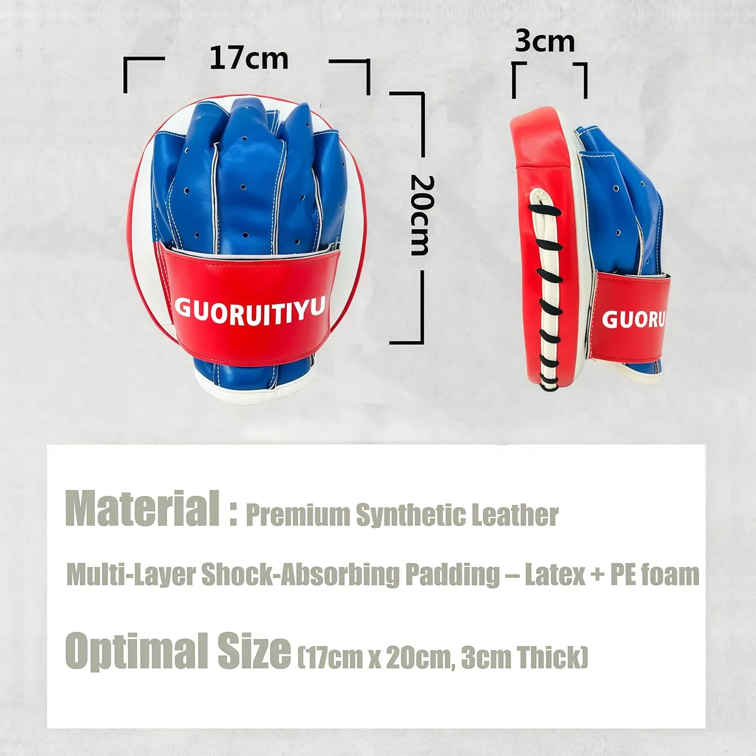 Boxing Mitts, MMA Punching Mitts, Microfiber Leather - Ideal Padding & Stability, Focus Punch Mitt, Target Focus Pads, Kick Shield for Muay Thai Training