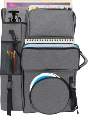 Boyistar Art Portfolio Carry Bag 20" x 26", Canvas Art Portfolio Backpack Traveling Outdoor Drawing Portfolio Case Large Capacity Artist Carrying Bag/Tote Bag for Drawing Board, Screen, Accessories