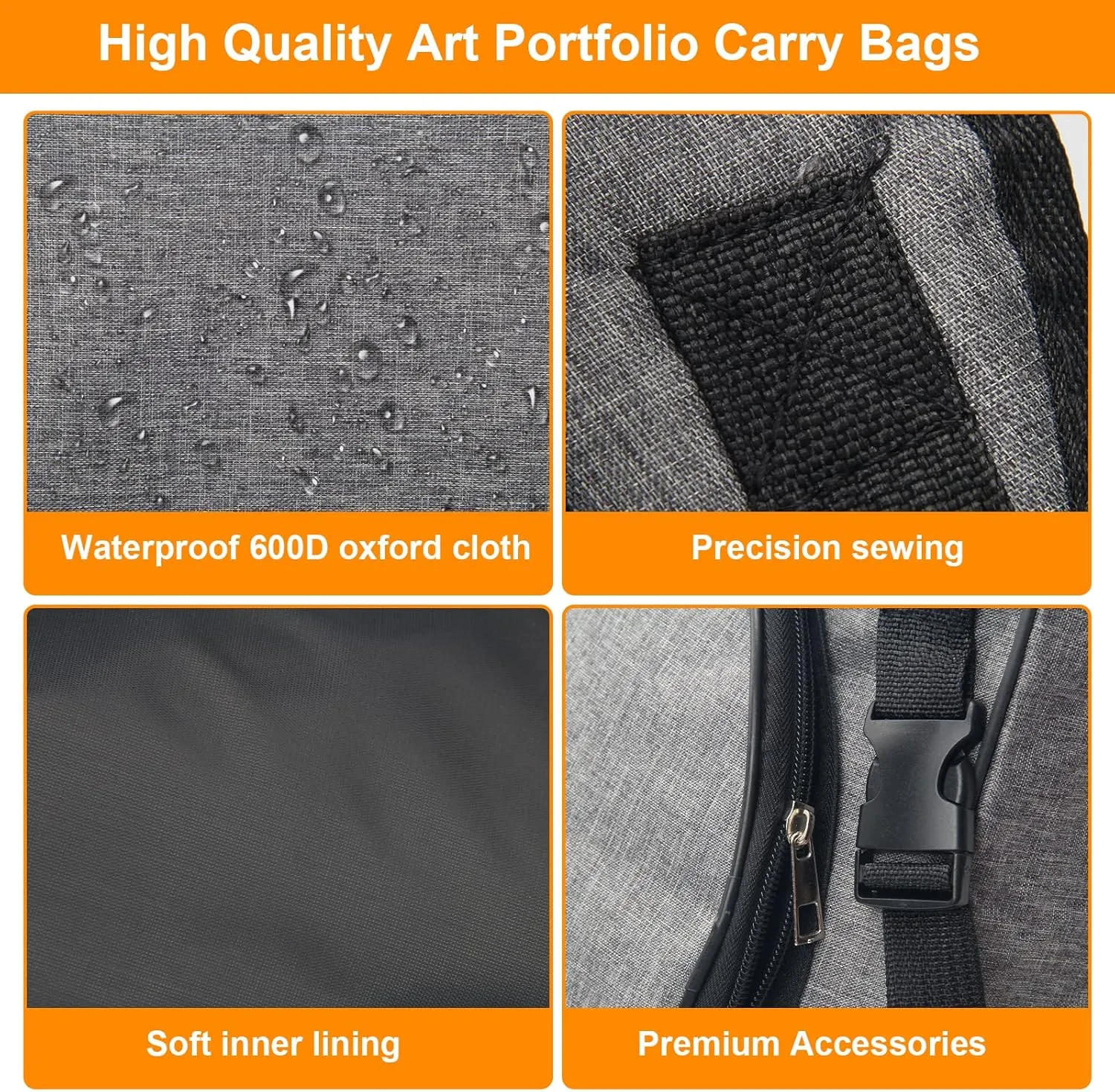 Boyistar Art Portfolio Carry Bag 20" x 26", Canvas Art Portfolio Backpack Traveling Outdoor Drawing Portfolio Case Large Capacity Artist Carrying Bag/Tote Bag for Drawing Board, Screen, Accessories