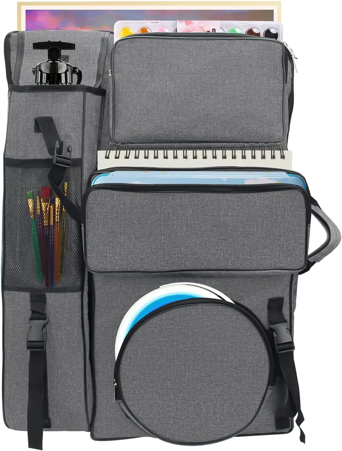 Boyistar Art Portfolio Carry Bag 20" x 26", Canvas Art Portfolio Backpack Traveling Outdoor Drawing Portfolio Case Large Capacity Artist Carrying Bag/Tote Bag for Drawing Board, Screen, Accessories