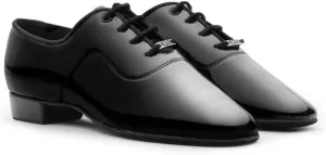 Boy's Latin Dance Shoes Professional Ballroom Dance Shoes for Kid Jazz Tango Oxford Dress Shoes, Leather, Black, #702, C10-4.5