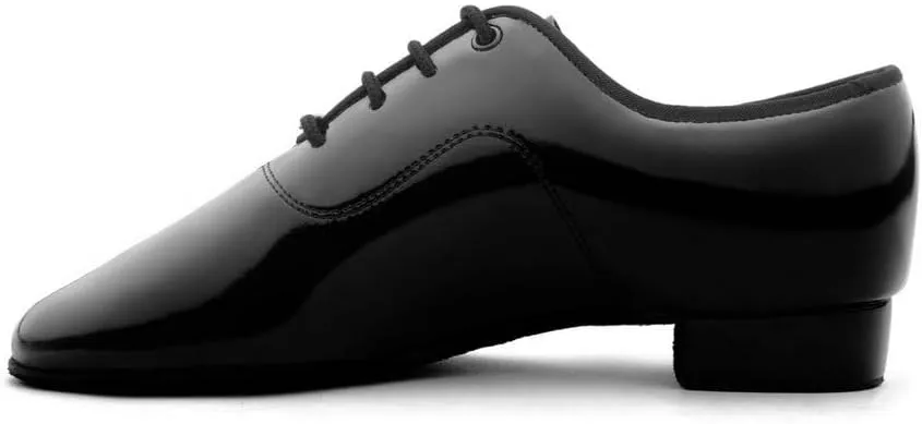 Boy's Latin Dance Shoes Professional Ballroom Dance Shoes for Kid Jazz Tango Oxford Dress Shoes, Leather, Black, #702, C10-4.5