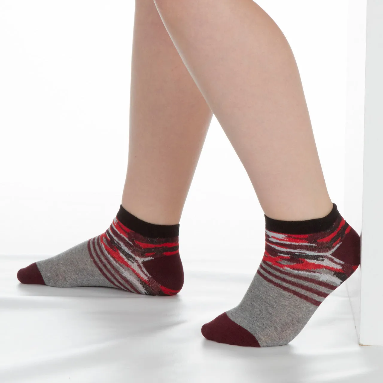Boys Trainer Liner Low Cut Socks Dino Camo 6 Pairs
