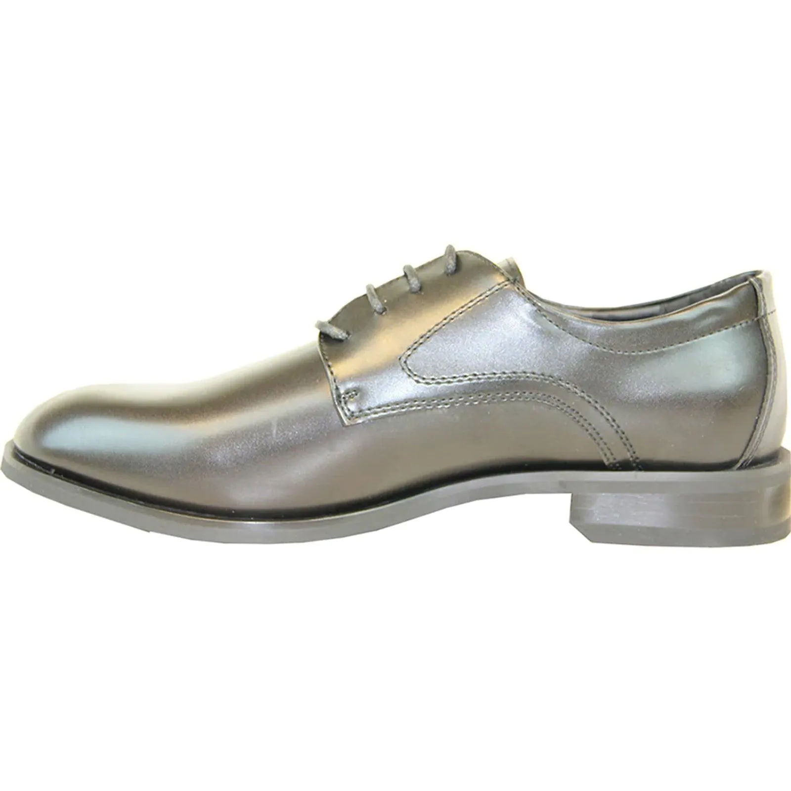 Bravo Men's Black Oxford Dress Shoes Plain Round Toe