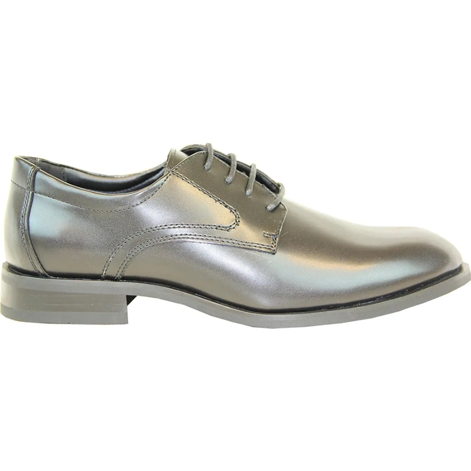 Bravo Men's Black Oxford Dress Shoes Plain Round Toe
