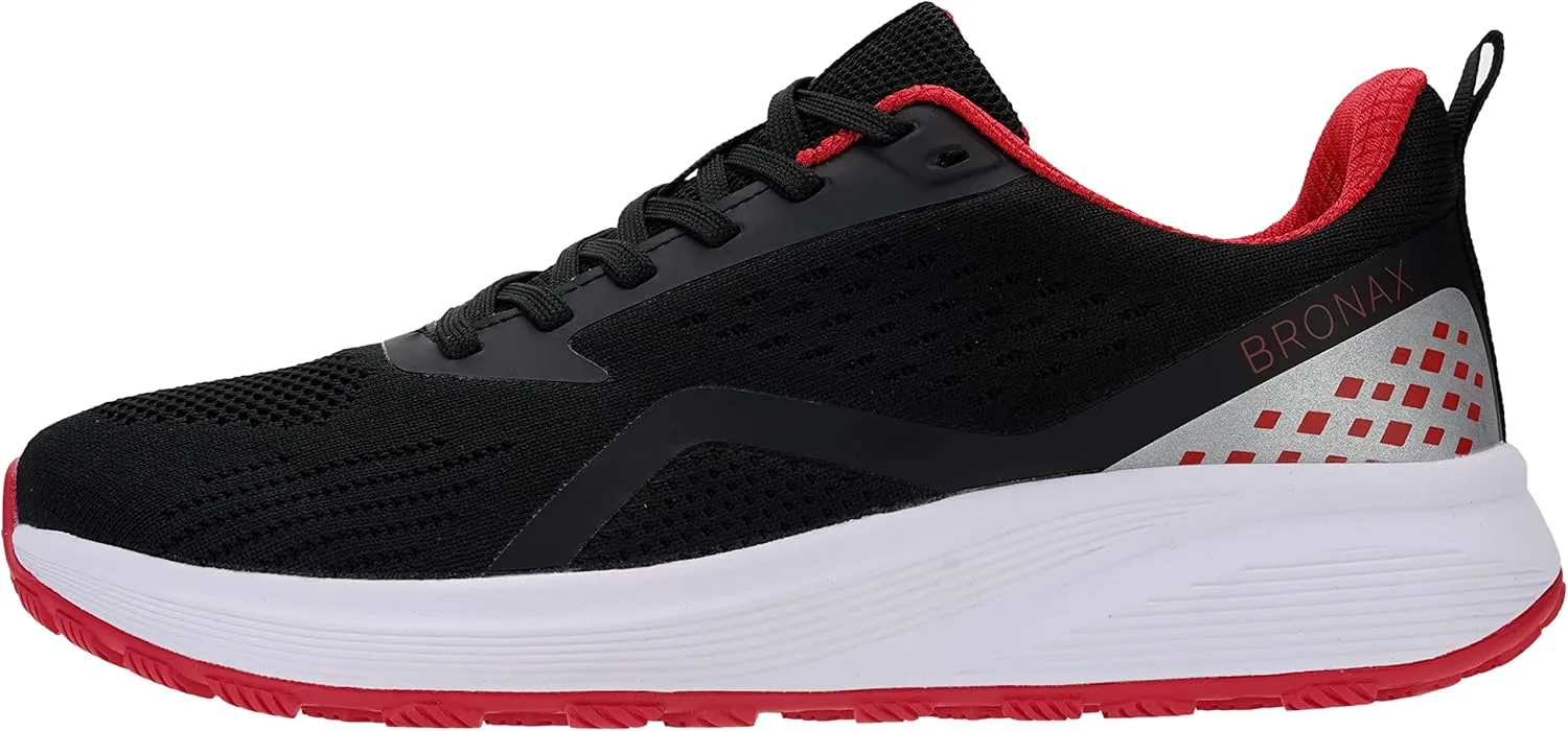 BRONAX Men's Wide Cushioned Supportive Road Running Shoes | Wide Toe Box | Rubber Outsole