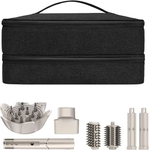 BUBM Travel Carrying Case Compatible with Shark Flexstyle Styler/Hair Dryer,Double-Layer Hair Hot Tools Storage Bag Compatible with Airwrap Styler/Supersonic Hair Dryer and Attachments,Black(Bag Only)