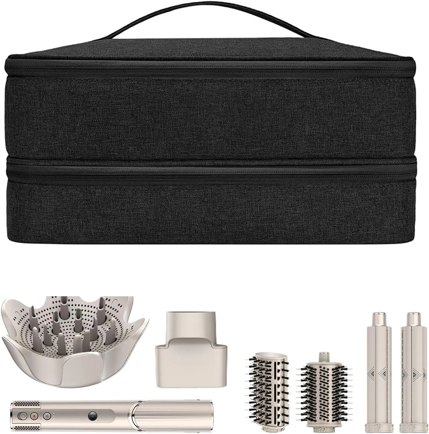 BUBM Travel Carrying Case Compatible with Shark Flexstyle Styler/Hair Dryer,Double-Layer Hair Hot Tools Storage Bag Compatible with Airwrap Styler/Supersonic Hair Dryer and Attachments,Black(Bag Only)