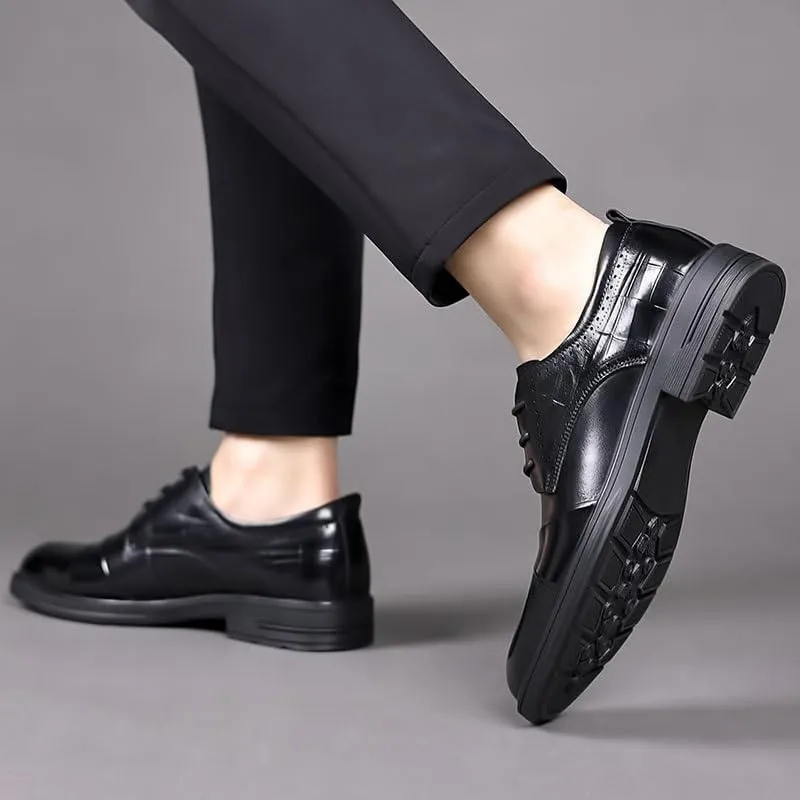 Business Suits Dress Shoes Men's Spring New Leather Casual Oxfords Groom's Wedding Formal Shoes(8.5)