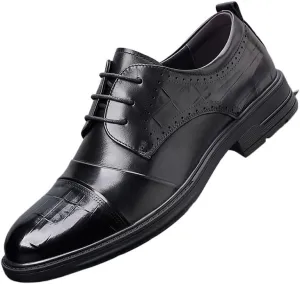 Business Suits Dress Shoes Men's Spring New Leather Casual Oxfords Groom's Wedding Formal Shoes(8.5)