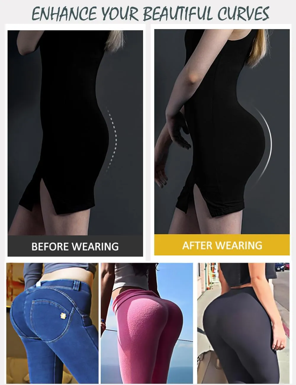 Butt Lifting Shapewear Underwear Padded Fake Booty Shorts Waist Trainer Body Shaper Hips Lifter Pads Panties