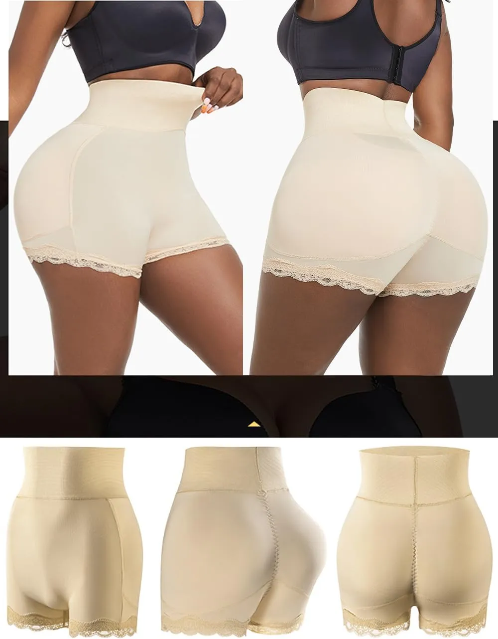 Butt Lifting Shapewear Underwear Padded Fake Booty Shorts Waist Trainer Body Shaper Hips Lifter Pads Panties