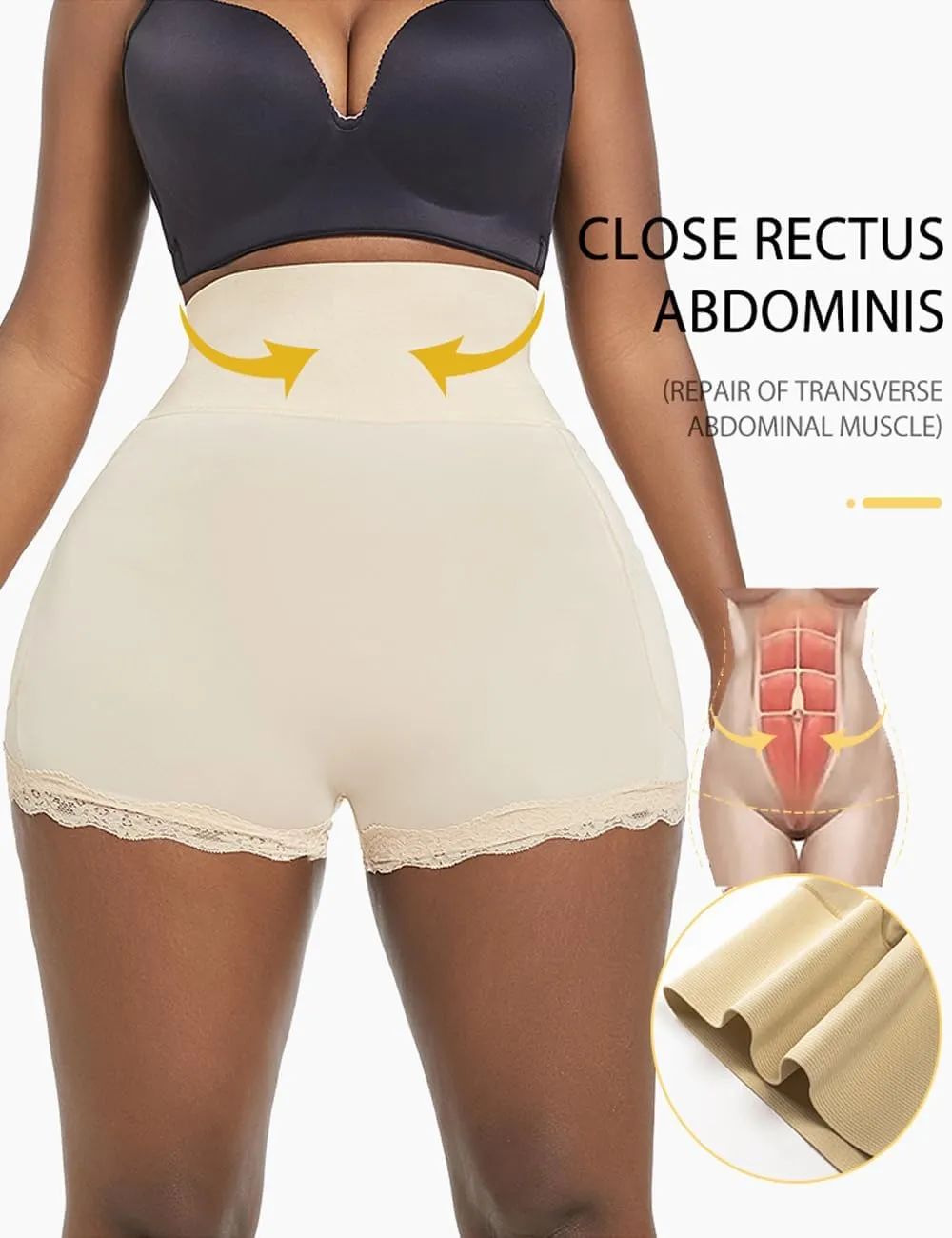 Butt Lifting Shapewear Underwear Padded Fake Booty Shorts Waist Trainer Body Shaper Hips Lifter Pads Panties