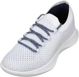 CALTO Men's Invisible Height Increasing Elevator Shoes - White/Blue Ultra Lightweight Sporty Sneakers - 2.4 Inches Taller - Q083 - Size 9.5 D(M) US