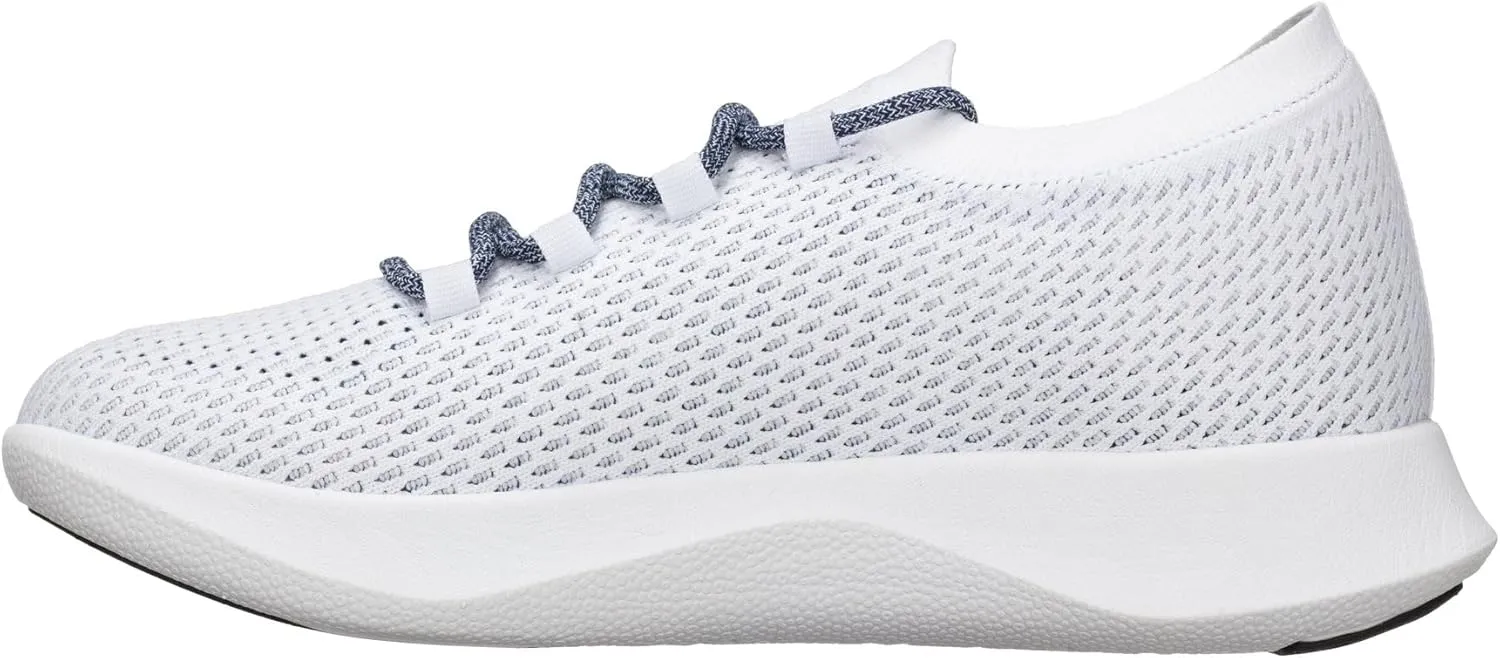 CALTO Men's Invisible Height Increasing Elevator Shoes - White/Blue Ultra Lightweight Sporty Sneakers - 2.4 Inches Taller - Q083 - Size 9.5 D(M) US