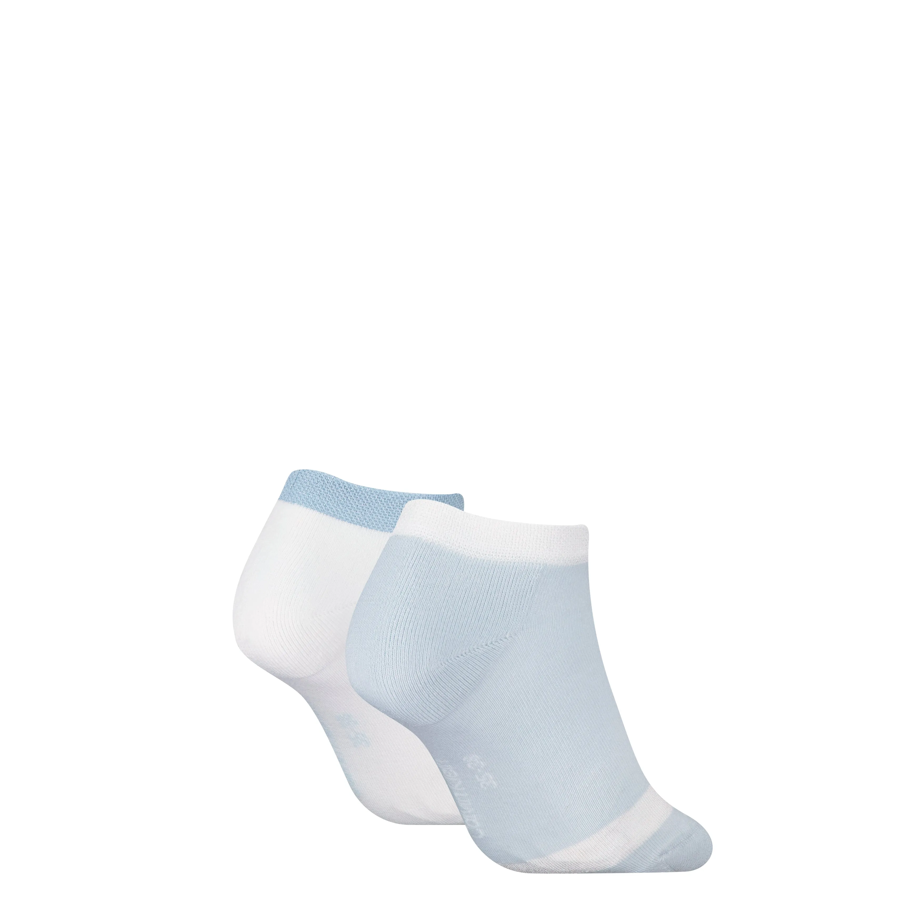 Calvin Klein 2 Pack Trainer Womens Ankle Socks Blue/White