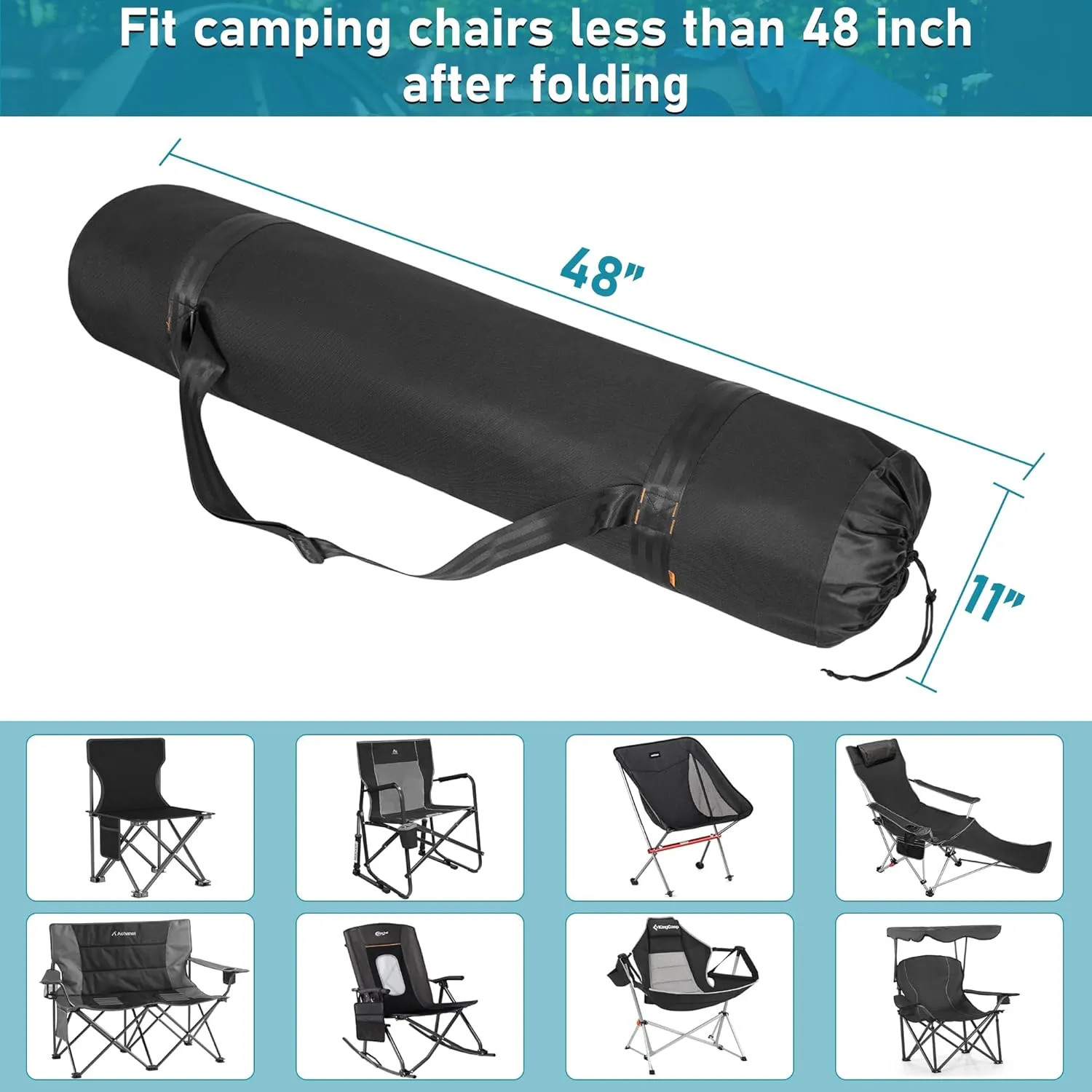 Camp Chair Replacement Bag Outdoor Folding Chair Carrying Bag with Shoulder Strap Heavy Duty Chair Bag