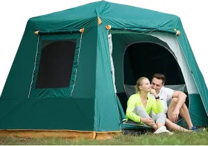 Camping Tent, 4-6 Person Double Decker Outdoor Automatic Instant Pop Up Tent, Water-Resistant UV Protection Sun Shelter Portable Dome Tent