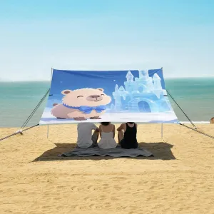 Capybara Ice and Snow World Beach Camping Tent Sun Shelter for Whole Family, Beach Shade Canopy with UPF50  UV Protection,Easy Set Up and Carry,Outdoor Shade for Trips, Fishing, Backyard Fun Pi
