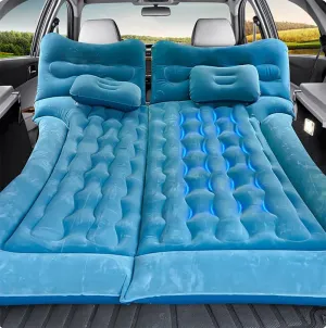 Car Air Mattress for Land Rover Defender 5seats 2-Door 2020-2024, Trunk Rear Seat Inflatable Thickened Flocking Travel Camping Bed, Air Pump 2 Pillows,Dark Green