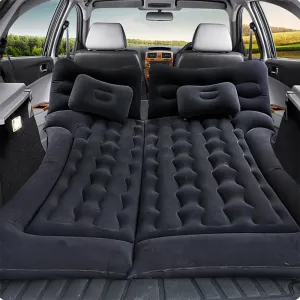 Car Air Mattress for Land Rover Defender 5seats 4-Door 2020-2024, Trunk Rear Seat Inflatable Thickened Flocking Travel Camping Bed, Air Pump 2 Pillows,Black