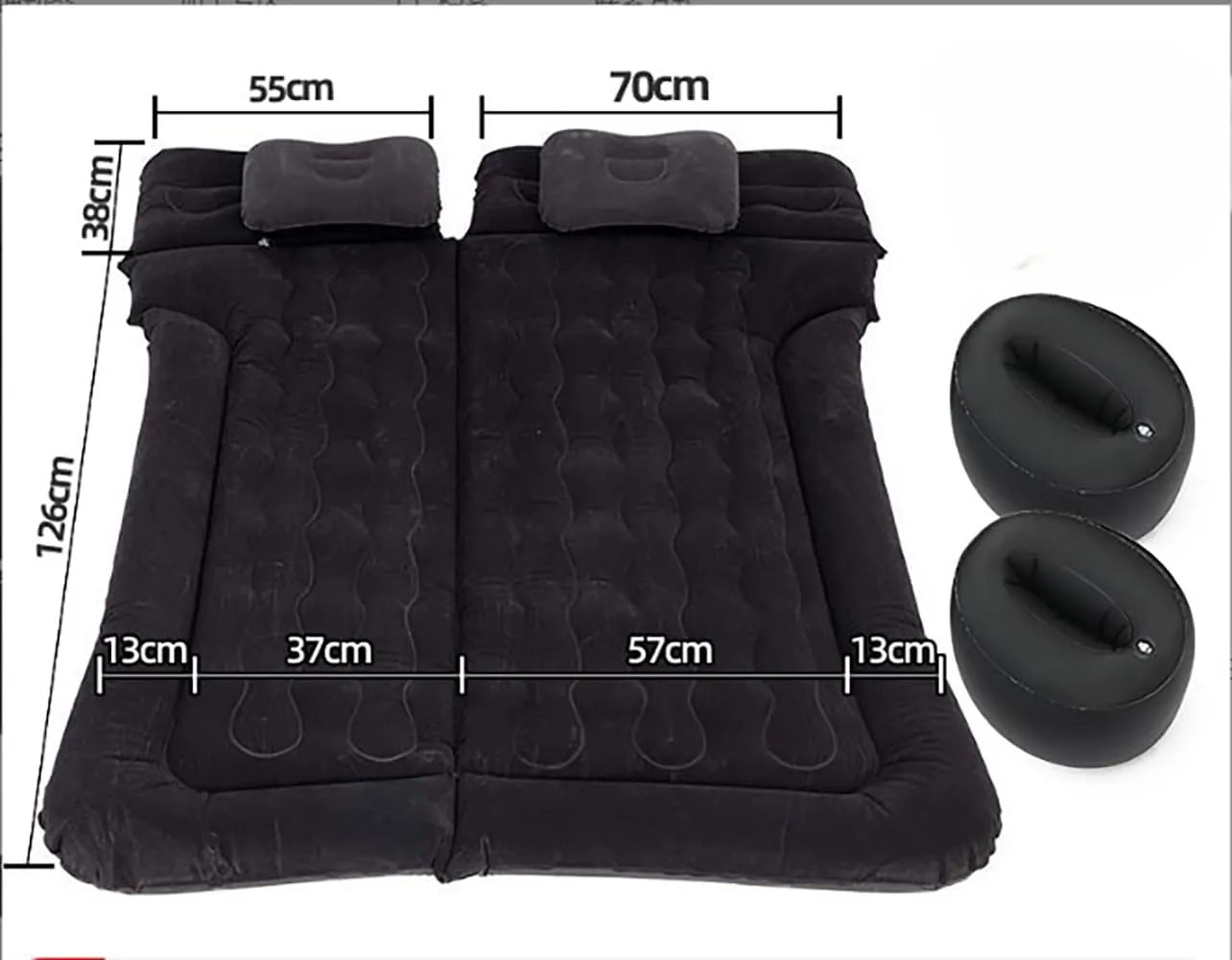 Car Air Mattress for Land Rover Defender 5seats 4-Door 2020-2024, Trunk Rear Seat Inflatable Thickened Flocking Travel Camping Bed, Air Pump 2 Pillows,Black