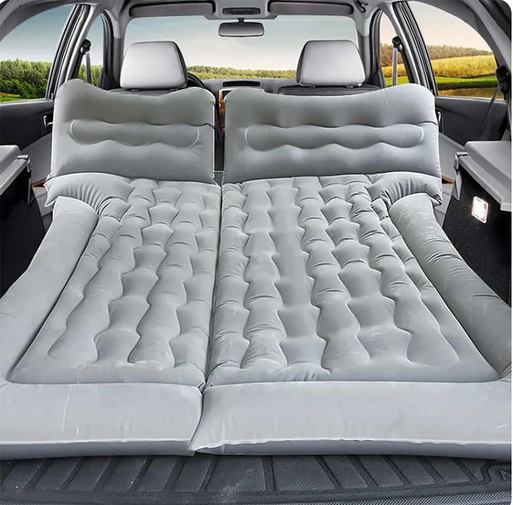 Car Air Mattress for Linco Aviator(6seats with armrest) 2020-2024, Trunk Rear Seat Inflatable Thickened Flocking Travel Camping Bed, Air Pump 2 Pillows,Grey
