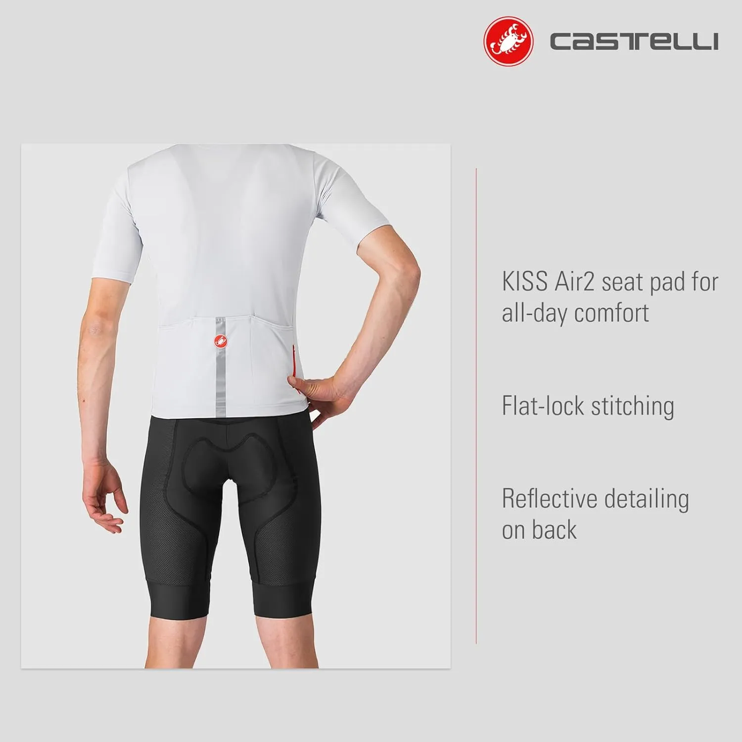 CASTELLI Men’s Competizione 2 Bibshort, All-Condition Seat Pad for Road Cycling, Gravel Biking & Top-Level Racing
