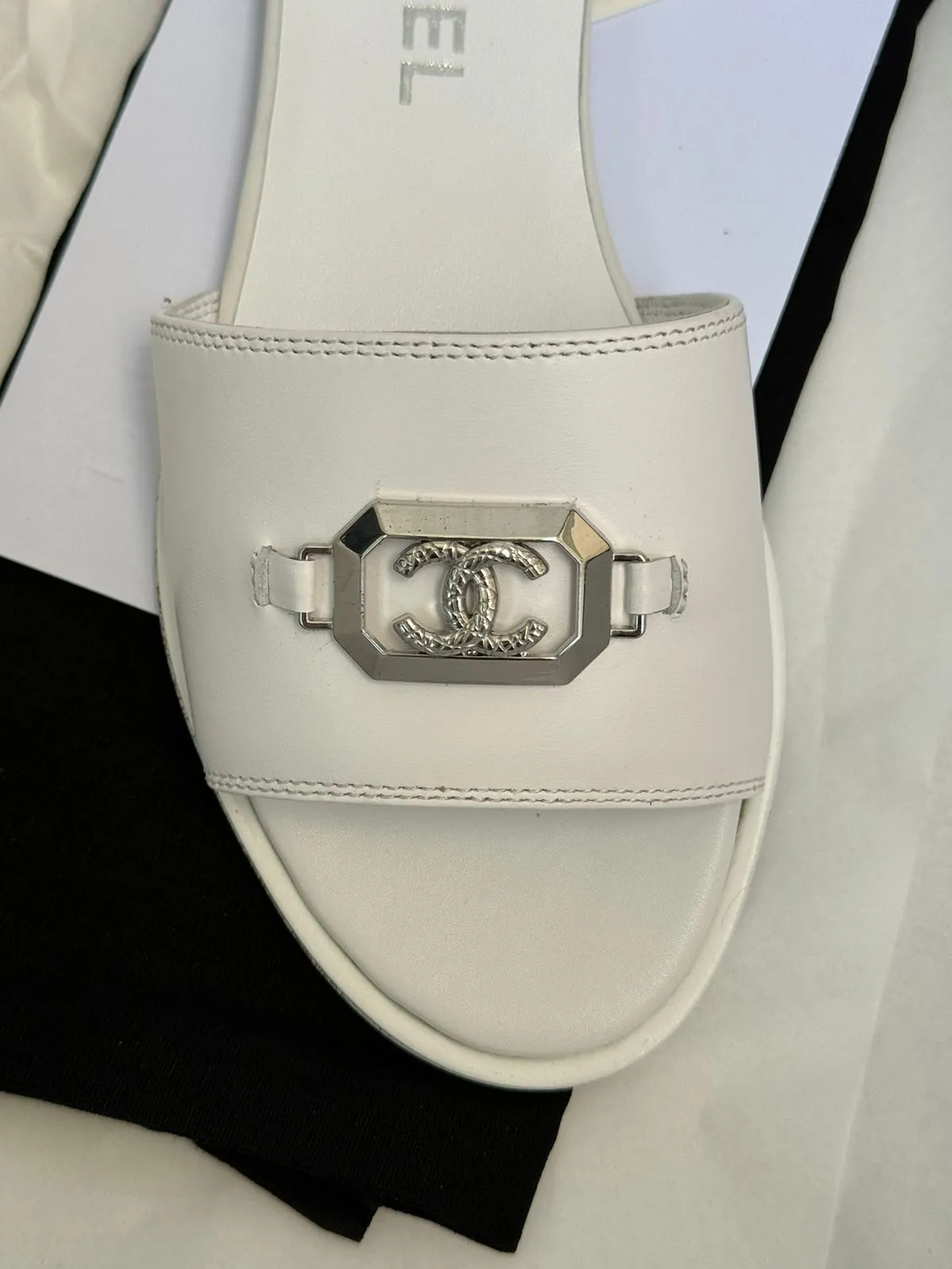 CH Open Toe Plain Formal Style Logo Shoes