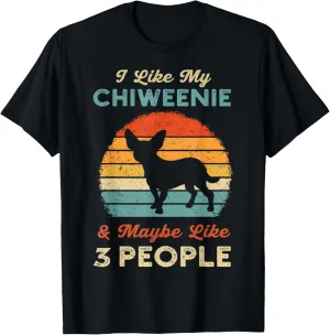 Chiweenie Hybrid Fur Parent Dog Owner Trainer Retro Vintage T-Shirt