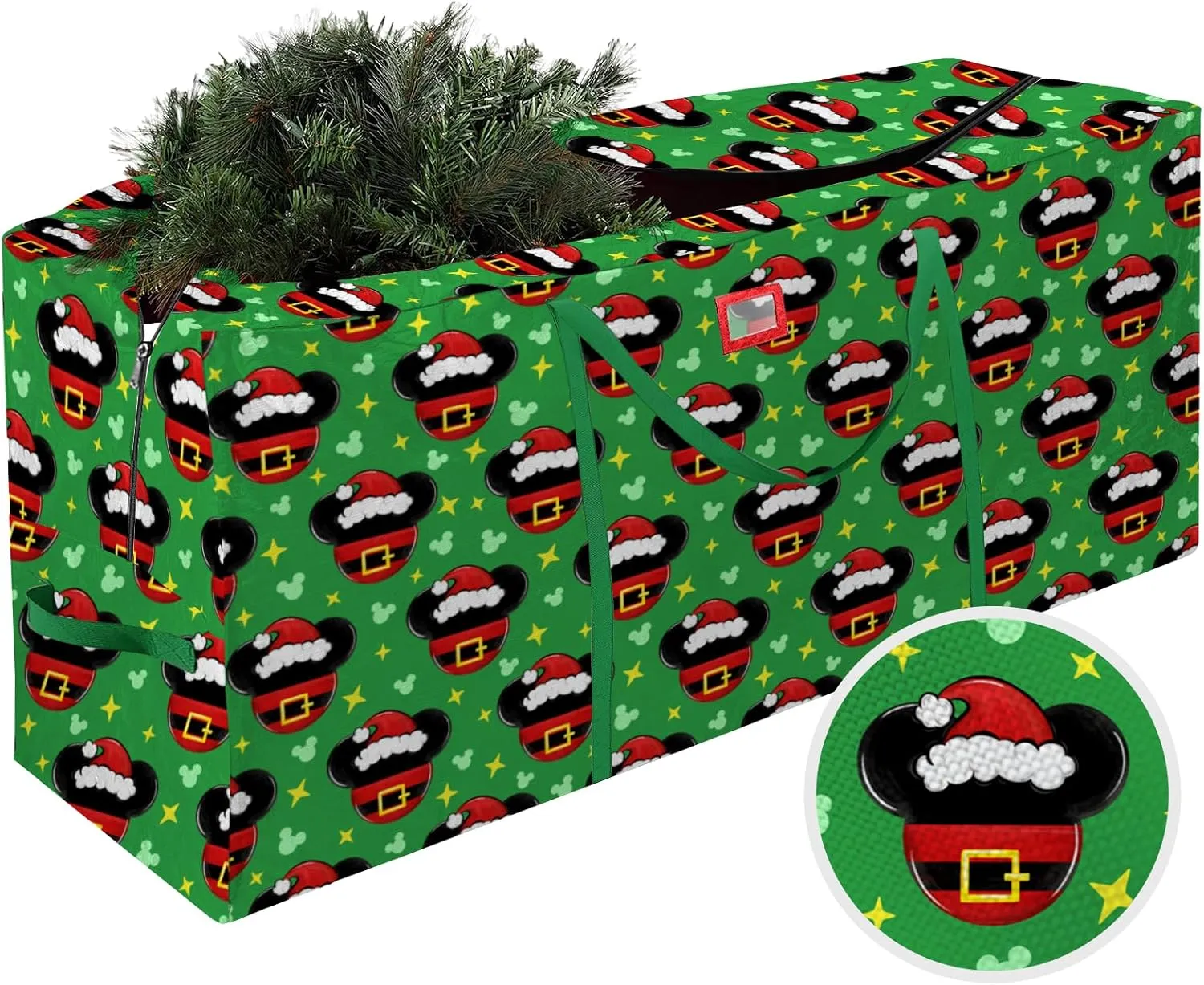 Christmas Tree Storage Bag, Large Oxford Storage Container for 7.5 Ft Disassembled Tree, Green Xmas Holiday Tree Case with Reinforced Carry Handles and Dual Zippers 48×15×20 inch