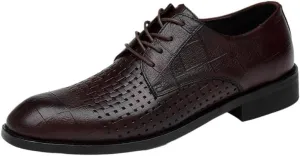 Classic Pointed Toe Oxford Shoes for Men - Formal Tuxedo Business Lace Up Dress Shoes
