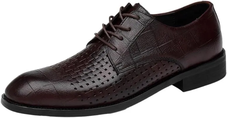 Classic Pointed Toe Oxford Shoes for Men - Formal Tuxedo Business Lace Up Dress Shoes