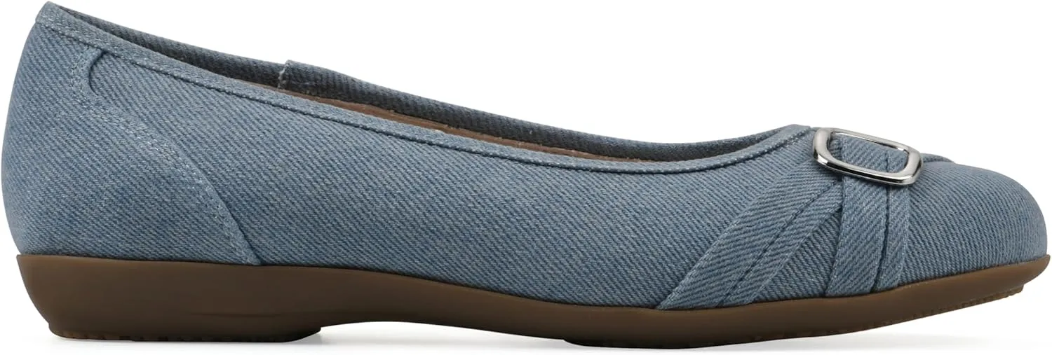 CLIFFS BY WHITE MOUNTAIN Women's Calming Cushioned Ballet Flat