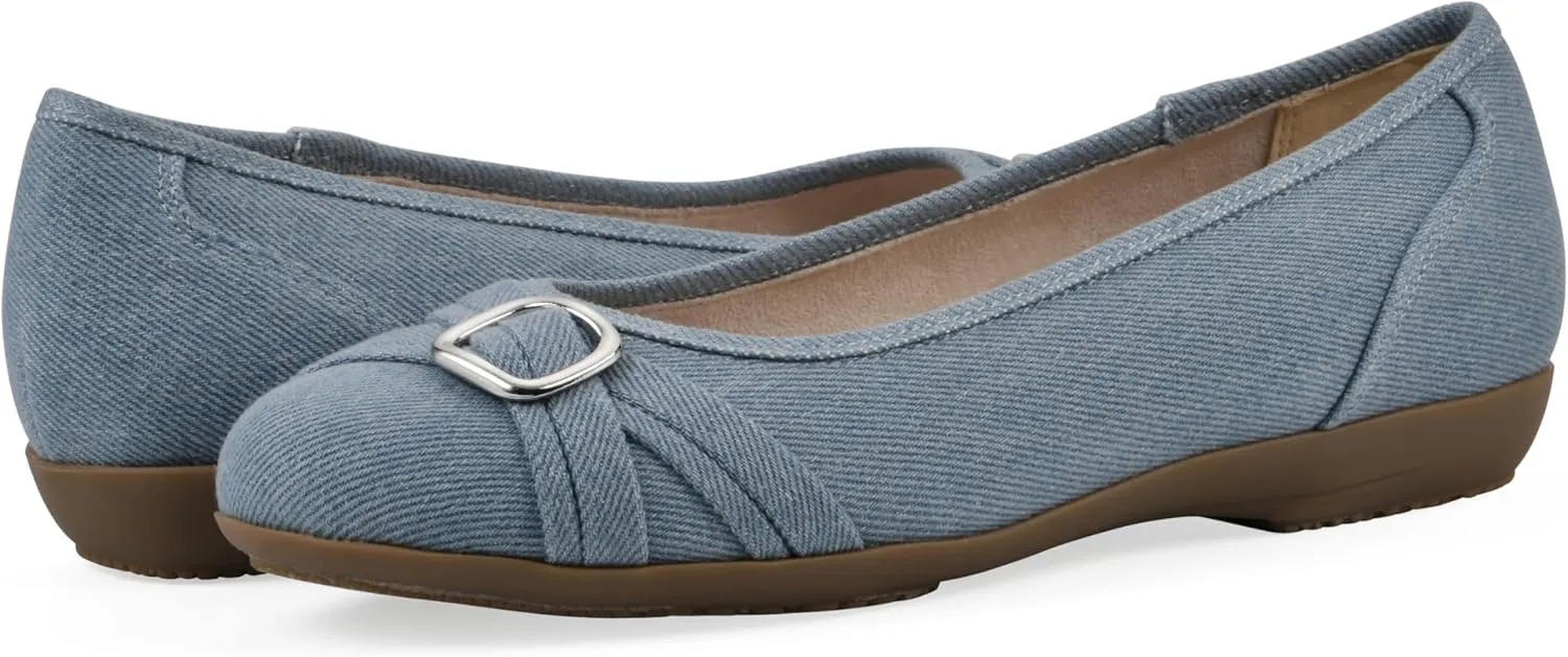 CLIFFS BY WHITE MOUNTAIN Women's Calming Cushioned Ballet Flat