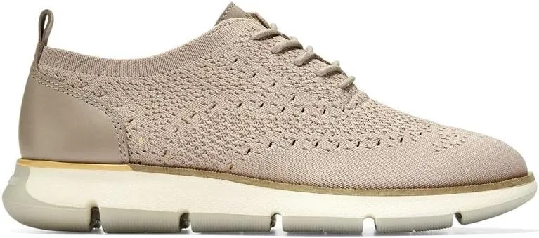 Cole Haan 4. Zerogrand Stitchlite Oxford - Shoes for Women - Round Toe - Anatomical Footbed - Pull Loop Ashes of Roses Etherea Knit/Etherea Smooth Leather/Pumpkin/Optic White 7.5 B - Medium