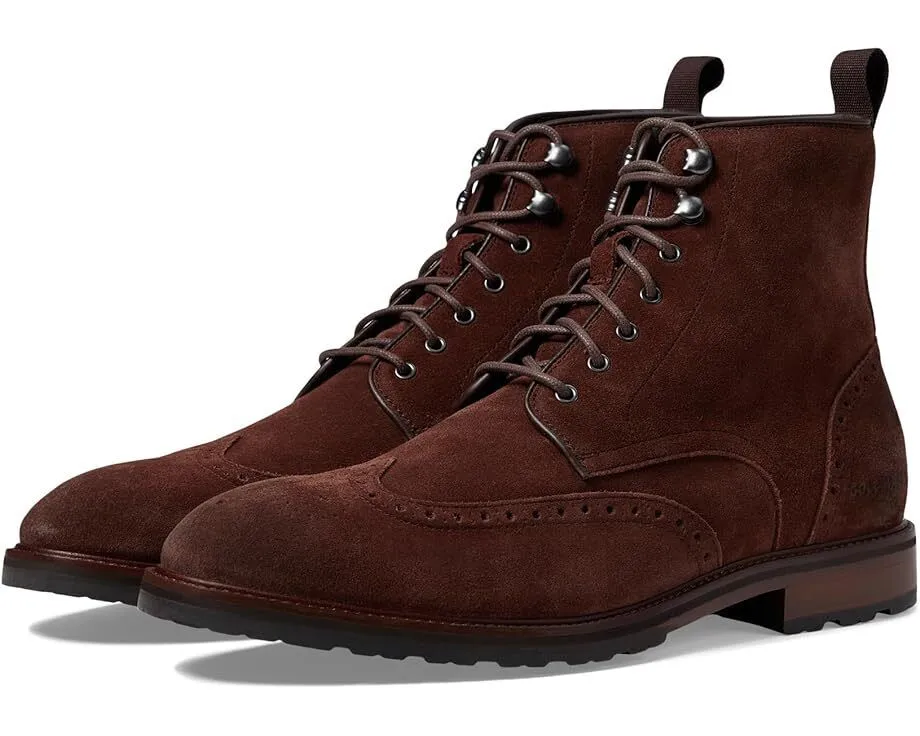 Cole Haan Men's Berkshire Lug Wingtip Boot Madeira Suede Scot WR C37582