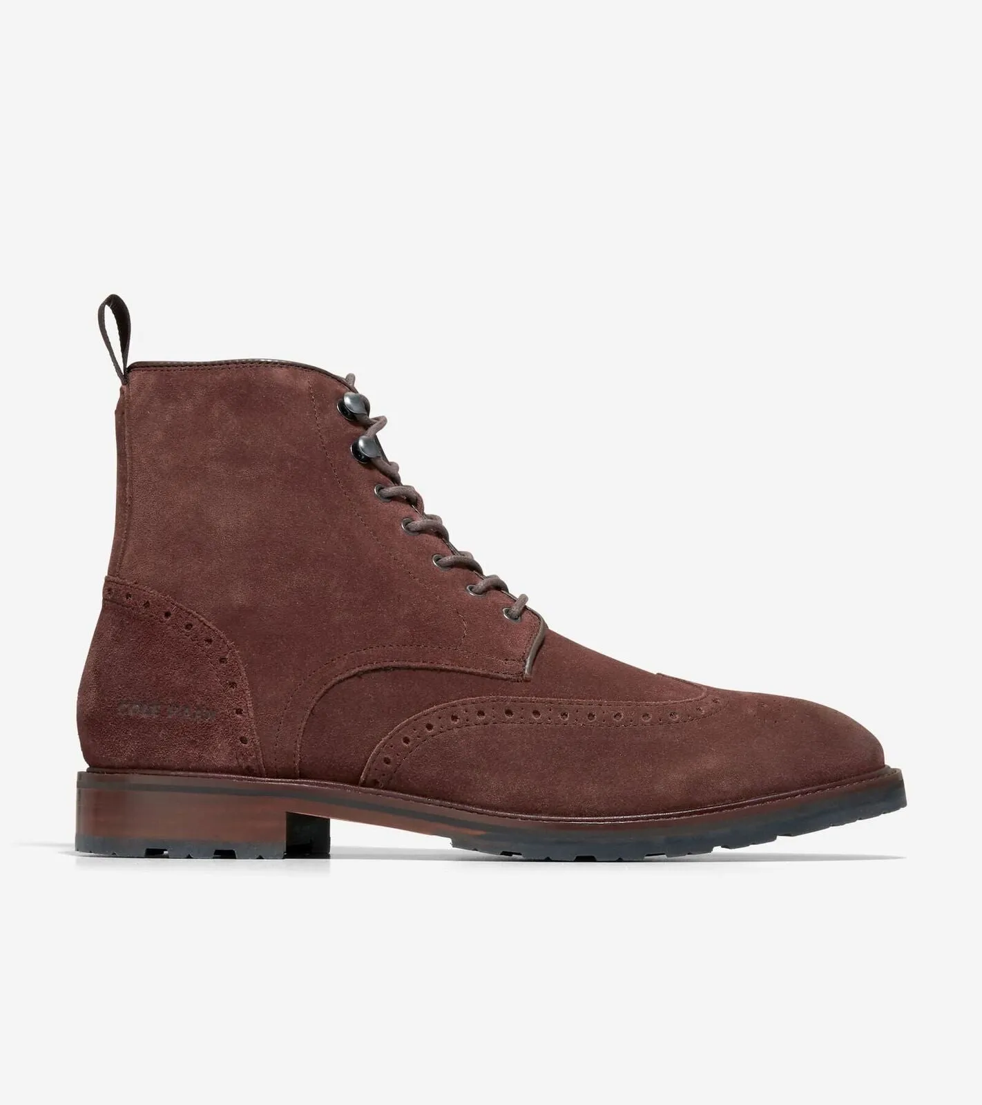 Cole Haan Men's Berkshire Lug Wingtip Boot Madeira Suede Scot WR C37582