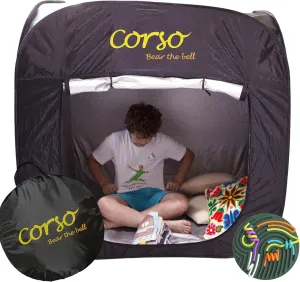 Corso Sensory Tent for Kids with Autism, Extra Large 47x47x47, Collapsible & Instant Setup with a Bag, Ideal Piece of Calm Down Corner Furniture, Sensory Activity Board Included