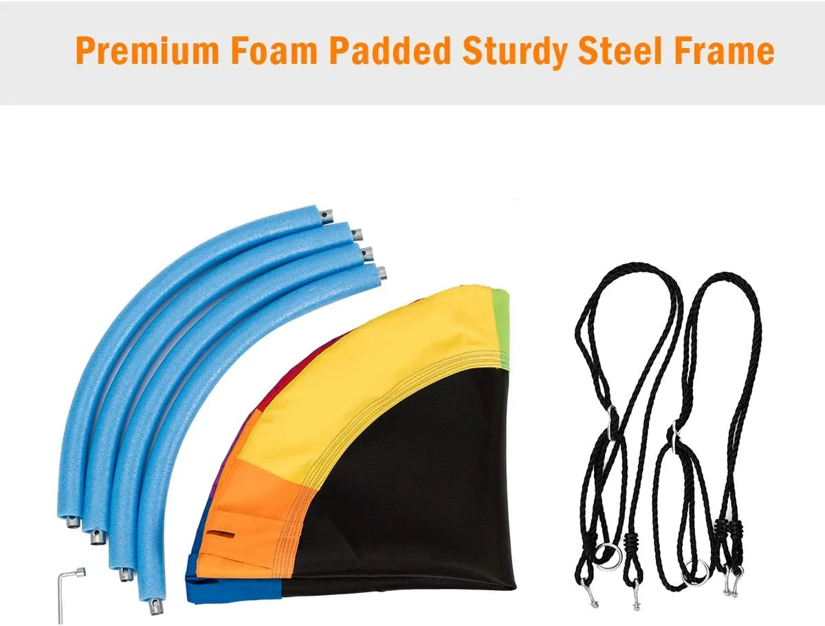 Costzon Tree Swing, 40 Inch Saucer Swing for Kids Outdoor, 700 lbs Weight Capacity Round Swing w/ 900D Waterproof Oxford Cloth, Adjustable Rope, Flying Swing for Backyard, Indoor & Outdoor Playground