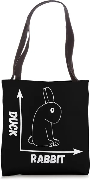 Crazy Optical Illusion Rabbit Duck Perspective Wittgenstein Tote Bag