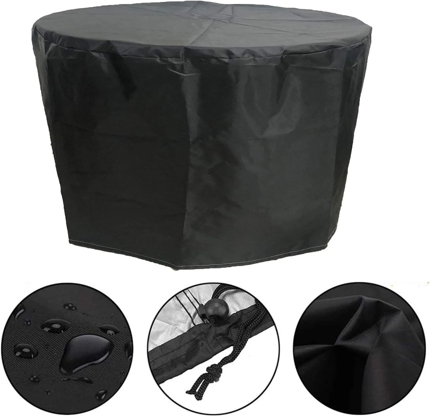 Cubierta Muebles Exterior 48x30in, Fundas para Muebles De Jardãn, Cubierta Redonda Mesa Jardín, Impermeable A Prueba Viento Anti-UV Patio Circular Exteriores, 420D Oxford