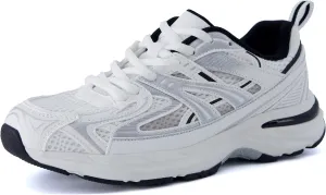 CUSHIONAIRE Sonic Women’s Comfortable Casual Walking Sneakers – Fabric & Vegan Leather Lace-Up Trainer   Memory Foam