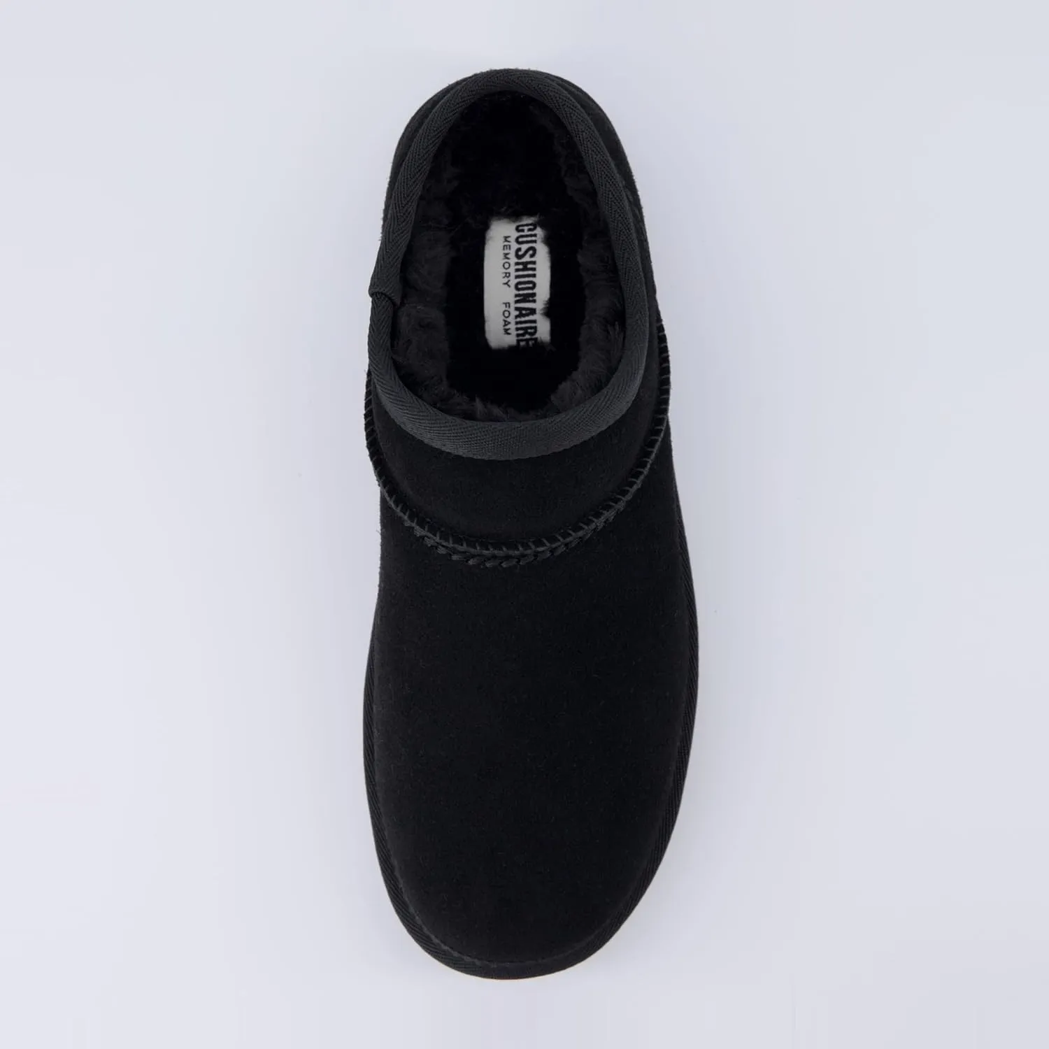 CUSHIONAIRE Women's Hilo Genuine Suede cozy mule  Memory Foam