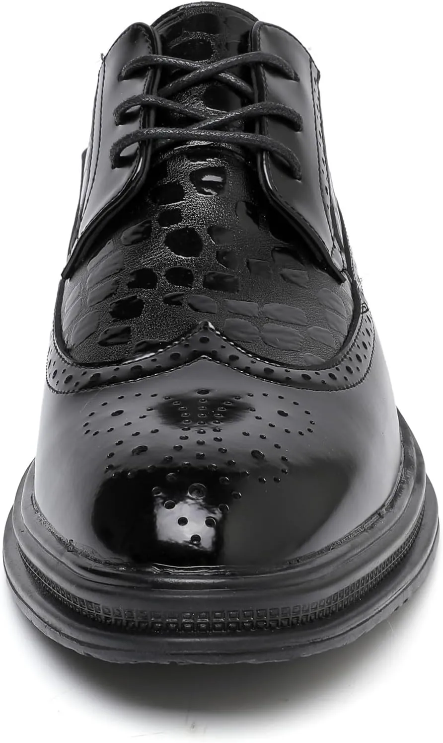 DADAWEN Men's Dress Shoes Classic Lace Up Wingtip Oxford Shoes Business Formal Shoes