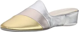 Daniel Green Womens Denise Metallic Slip On Mule Casual Slippers Casual - Gold, Silver