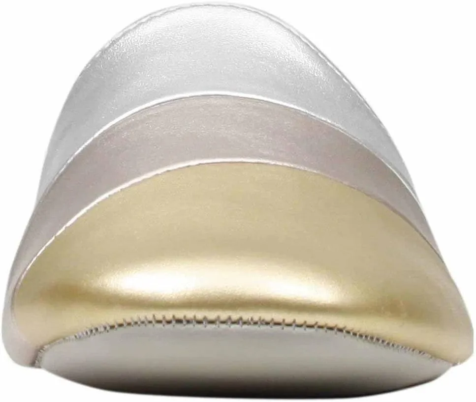 Daniel Green Womens Denise Metallic Slip On Mule Casual Slippers Casual - Gold, Silver