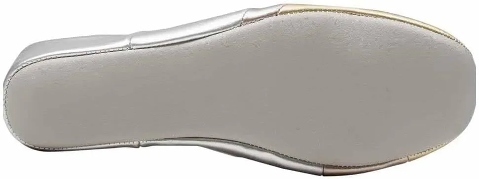 Daniel Green Womens Denise Metallic Slip On Mule Casual Slippers Casual - Gold, Silver